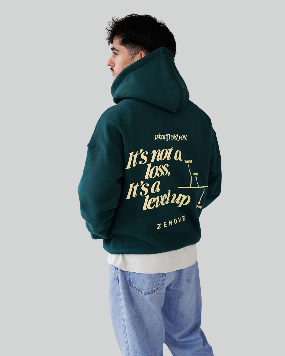 LEVEL UP HOODIE - GREEN - Zenove