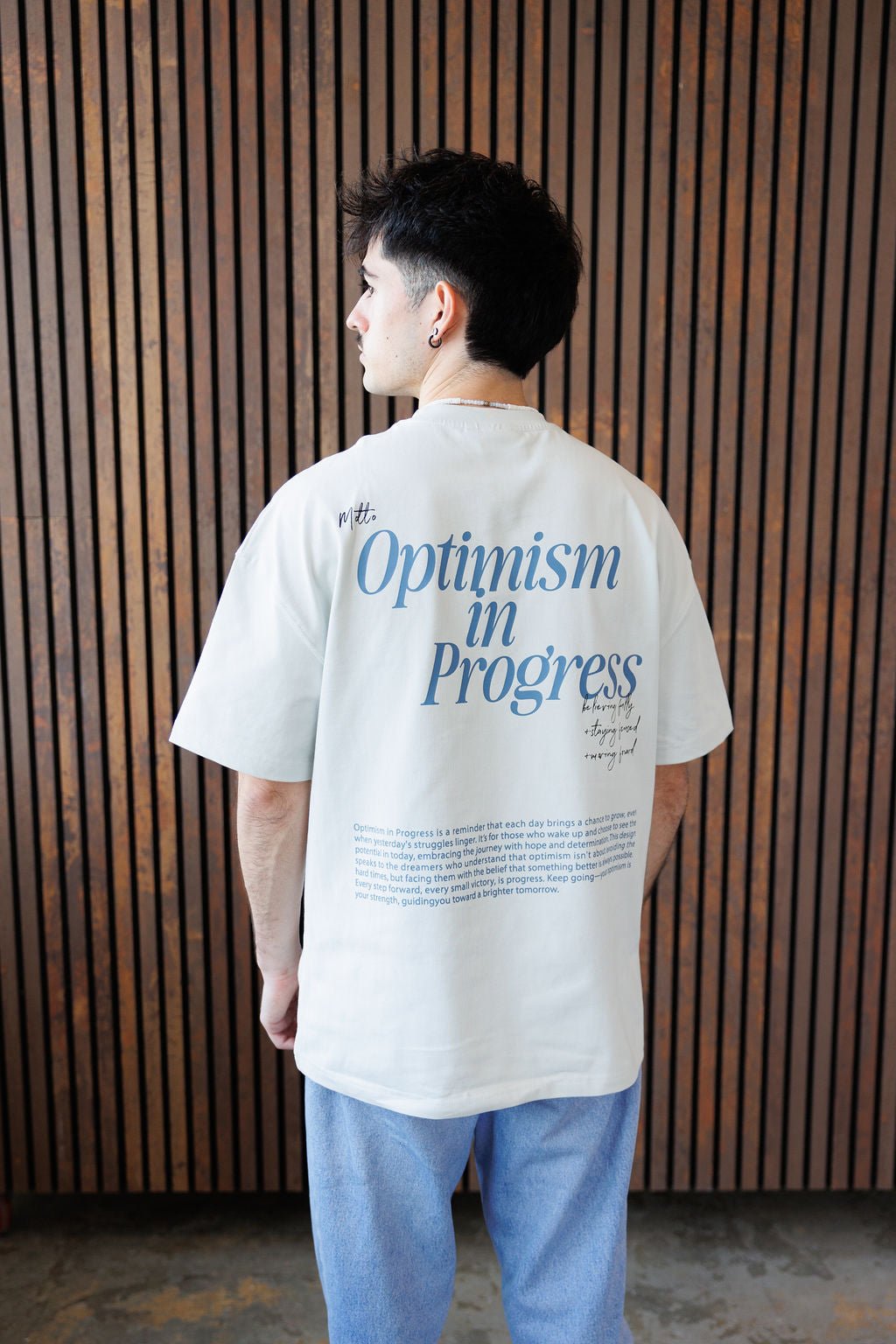 OPTIMISM IN PROGRESS TEE - POWDER BLUE - Zenove